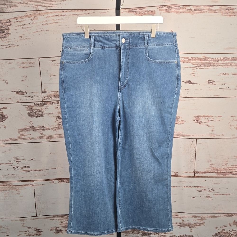 NYDJ Wide Leg Cropped Jean Compass Blue Size 16